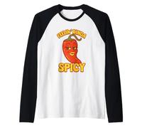 Feelin’ Kinda Spicy Retro Chili Character Raglan Baseball Tee