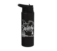 Feelin Kinda Witchy Spooky Halloween Magic Stainless Steel Insulated Water Bottle