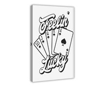 Feelin Lucky Playing Cards Retro Printable, Ace Of Royal Spades Royal Flush Poker Hallway Modern Retro Poster Living Room Digital Download Canvas Wall Art Posters And Prints Room Aesthetic Bedroom of