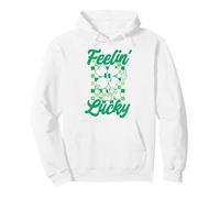 Feelin' Lucky Retro St. Patrick's Day Shamrock Checkerboard Pullover Hoodie