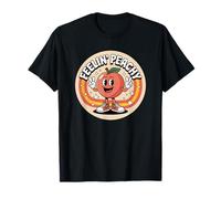 Feelin Peachy Joke Retro Aesthetic Summer Fruit Funny Cute T-Shirt