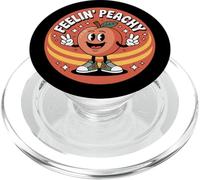 Feelin Peachy joke Retro Aesthetic Summer Fruit funny PopSockets PopGrip for MagSafe