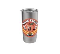 Feelin Peachy Joke Retro Aesthetic Summer Fruit Funny Stainless Steel Insulated Tumbler