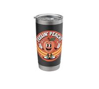 Feelin Peachy Joke Retro Aesthetic Summer Fruit Funny Stainless Steel Insulated Tumbler