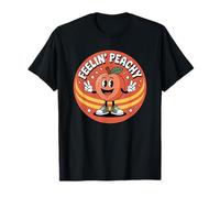 Feelin Peachy Joke Retro Aesthetic Summer Fruit Funny T-Shirt
