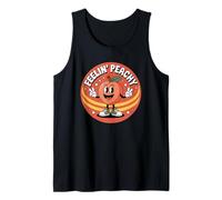 Feelin Peachy Joke Retro Aesthetic Summer Fruit Funny Tank Top