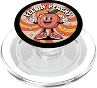 Feelin Peachy Retro Aesthetic Summer Fruit funny PopSockets PopGrip for MagSafe
