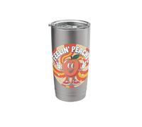 Feelin Peachy Retro Aesthetic Summer Fruit Funny Stainless Steel Insulated Tumbler