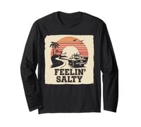 Feelin Salty Tshirt Beach Summer Vacation Vintage 70s Retro Long Sleeve T-Shirt