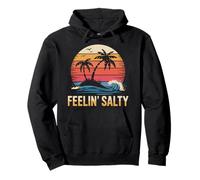 Feelin Salty Tshirt Beach Summer Vacation Vintage 70s Retro Pullover Hoodie