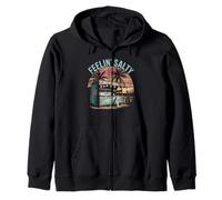 Feelin Salty Tshirt Beach Summer Vacation Vintage 70s Retro Zip Hoodie
