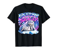 Feelin Seally Harp Seal Pup Bootleg Meme Value Graphic T-Shirt, Men, Black, XL