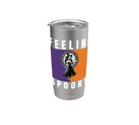 Feelin' Spooky Pin Up Witch Halloween Pumpkin Bats Stainless Steel Insulated Tumbler