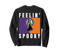 Feelin' Spooky Pin Up Witch Halloween Pumpkin Bats Sweatshirt