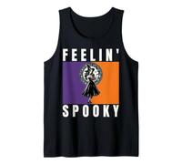 Feelin' Spooky Pin Up Witch Halloween Pumpkin Bats Tank Top
