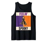Feelin Spooky Retro Pinup Witch Halloween Tank Top