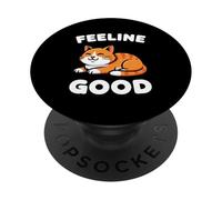 Feeline Good Cat Lover Quote For Feline Friends PopSockets Adhesive PopGrip