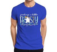 Feeling A Little Frosty Snowman Christmas Funny Gift Men's T-Shirt, blue, L