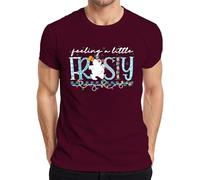 Feeling A Little Frosty Snowman Christmas Funny Gift Men's T-Shirt, burgundy, L