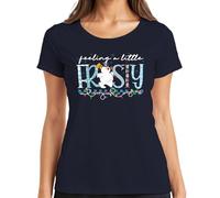 Feeling A Little Frosty Snowman Christmas Funny Gift Women's T-Shirt, navy, L