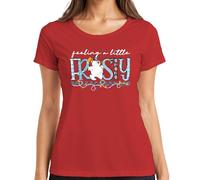 Feeling A Little Frosty Snowman Christmas Funny Gift Women's T-Shirt, red, XL