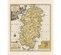 Feeling at home ART-PRINT-on-matte-paper-220gr- Ancient map Sardinia Island anonymous - European vertical Image Sardinia Island Mediterranean Ancient Map European Fine art Prin 26_X_21_in