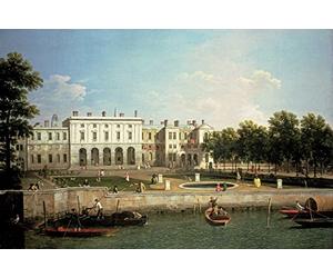 Feeling at home ART-PRINT-on-matte-paper-220gr- Old Somerset House From The River Thames, London Canal Giovanni Antonio - Coastal horizontal Image boats and ships landscapes an 14_X_21_in