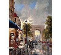 Feeling at home Image on ROLLED CANVAS Arc De Triomphe Avenue Heighton Brent - European vertical Art print Paris Arc De Triomphe Canvas fine art 31_X_24_in