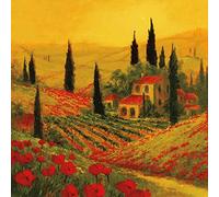Feeling at home Image on ROLLED CANVAS Poppies of Toscano II Fronckowiak Art - European square Art print Europe Flowers Italy Landscapes Poppies Harriet Ri Canvas fine art 25_X_25_in