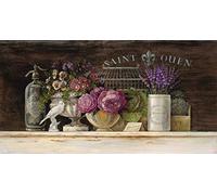 Feeling at home Image on ROLLED CANVAS Saint Ouen Vignette Staehling Angela - Country French horizontal Art print French country floral vintage Canvas fine art 10_X_20_in