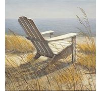 Feeling at home Image on ROLLED CANVAS Shoreline Chair Fisk Arnie - Coastal square Art print Shoreline Canvas fine art 25_X_25_in