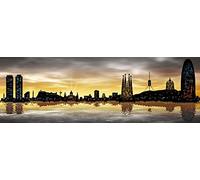 Feeling at home Image on ROLLED CANVAS Skyline Barcelona 05 Ferriz Jose - Places horizontal Art print Peoples Cultures Barcelona Canvas fine art 17_X_55_in