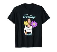 Feeling Blessed - Beautiful Woman Surrounded by Flowers T-Shirt