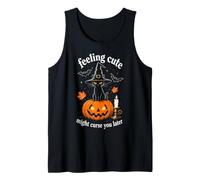 Feeling Cute Might Curse You Later Black Cat Witch Spells Tank Top
