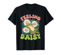 Feeling Daisy Retro Frog Daisy Flower Vibes T-Shirt