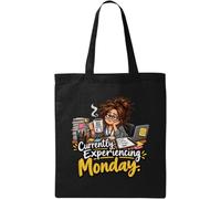 Feeling Exhausted And Overwhelmed On Monday Natural Cotton Tote Bag Black