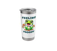 Feeling Froggy Cute Frog/Toad with Mushrooms Stainless Steel Insulated Tumbler