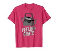 Feeling Grate - Funny Cheese Grater Foodie Pun T-Shirt, Men, Red Heather, Large