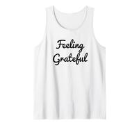 Feeling Grateful Black Cursive Design to Practice Gratitude Tank Top
