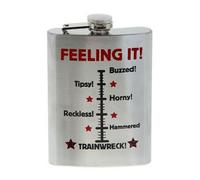 Feeling IT Hip Flask Stainless Steel Whisky Alcohol Vodka Gift Set Novelty New