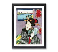 Feeling Like Reading By Utagawa Kuniyoshi Asian Japanese Framed Print | A2 Black Framed Wall Art | Ready to Hang | Asian Nature Picture | Living Room Bedroom Lounge Office