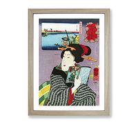 Feeling Like Reading By Utagawa Kuniyoshi Asian Japanese Framed Print | A3 Oak Framed Wall Art | Ready to Hang | Asian Nature Picture | Living Room Bedroom Lounge Office