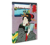 Feeling Like Reading by Utagawa Kuniyoshi Painting Canvas Print | Gallery Wrapped 30mm Frame Wall Art | 30x20 inches | Ready to Hang | Asian Picture | Living Room Bedroom Lounge Office