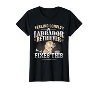 Feeling Lonely? A Labrador Retriever Fixes This Dog Lover Value Graphic T-Shirt, Women, Black, S