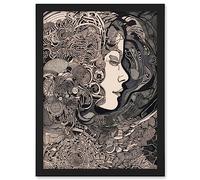 Feeling Lost Conceptual Art Linocut Illustration Artwork Framed A3 Wall Art Print