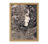 Feeling Lost Conceptual Art Linocut Illustration Artwork Framed Wall Art Print 18X24 Inch