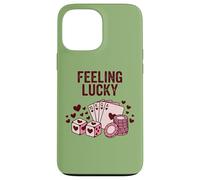 Feeling Lucky Casino Poker Valentine Heart Pink Case for iPhone 13 Pro Max