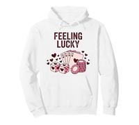 Feeling Lucky Casino Poker Valentine Heart Pink Pullover Hoodie