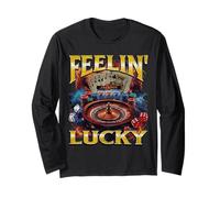 Feeling Lucky Funny Gambling Casino Meme Bootleg Long Sleeve T-Shirt