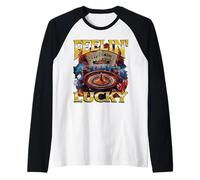 Feeling Lucky Funny Gambling Casino Meme Bootleg Raglan Baseball Tee